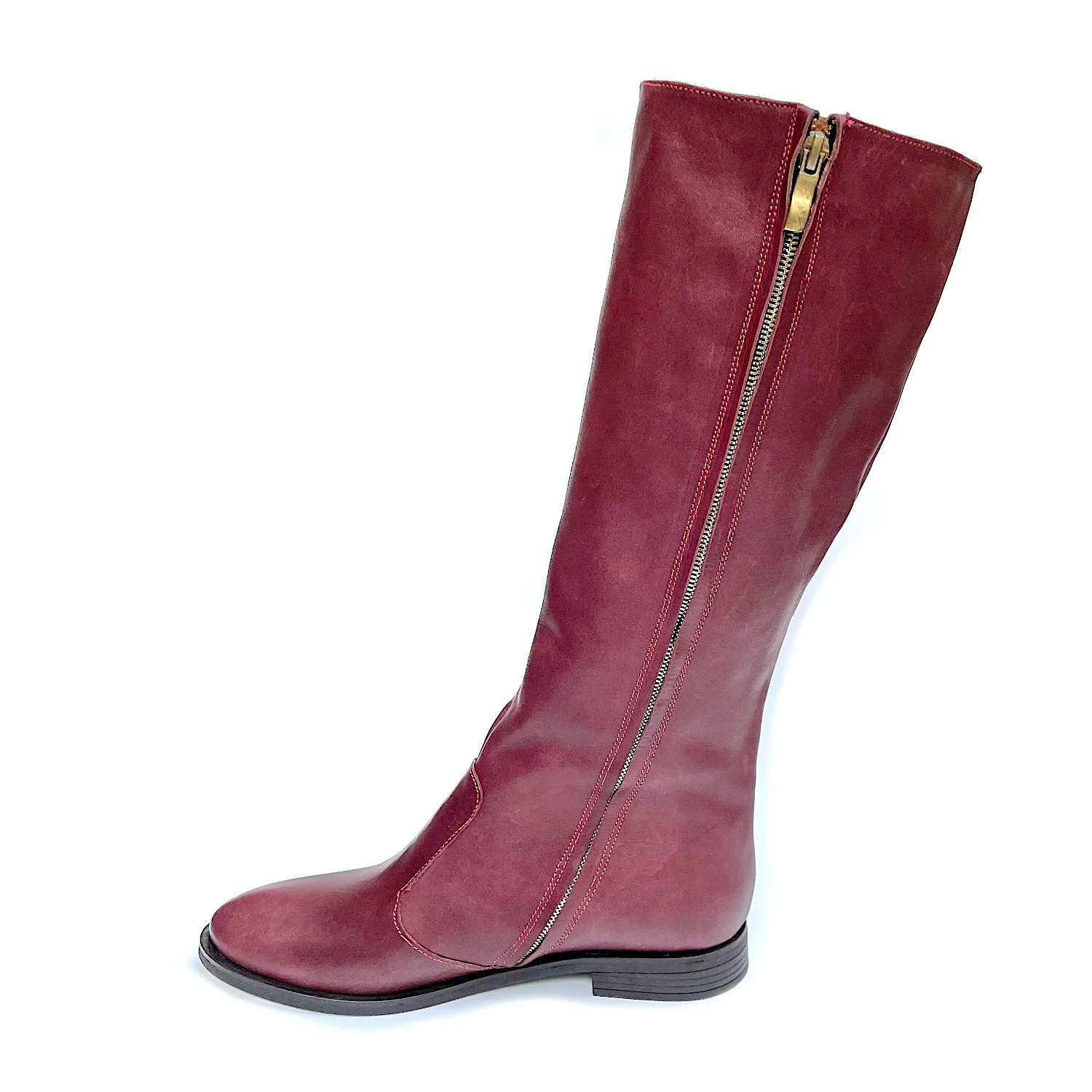 Bota altas burdeos mujer medida