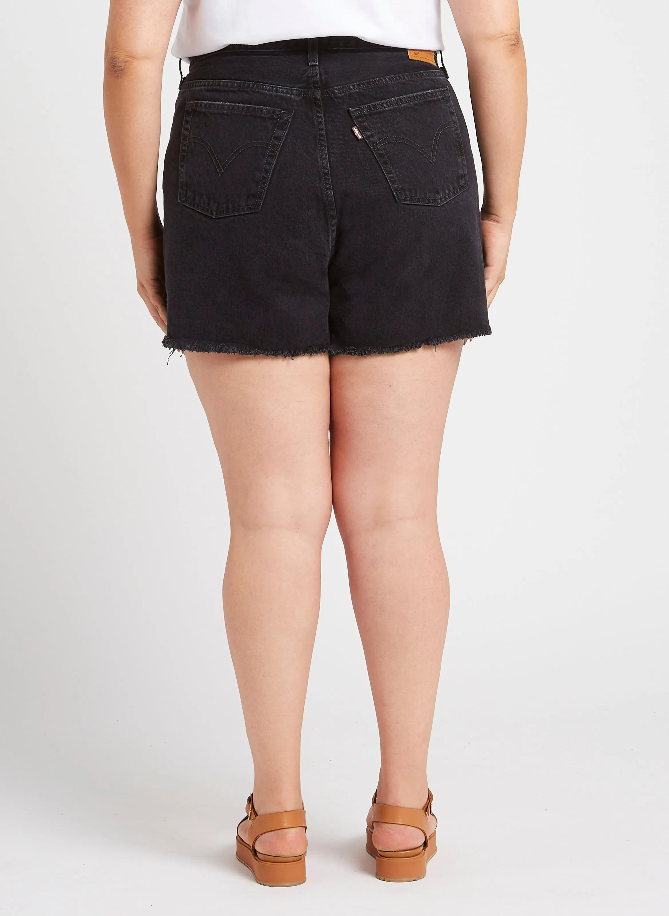 LEVI'S PL 501 HIGH RISE SHORT - Short vaquero de talle alto en negro
