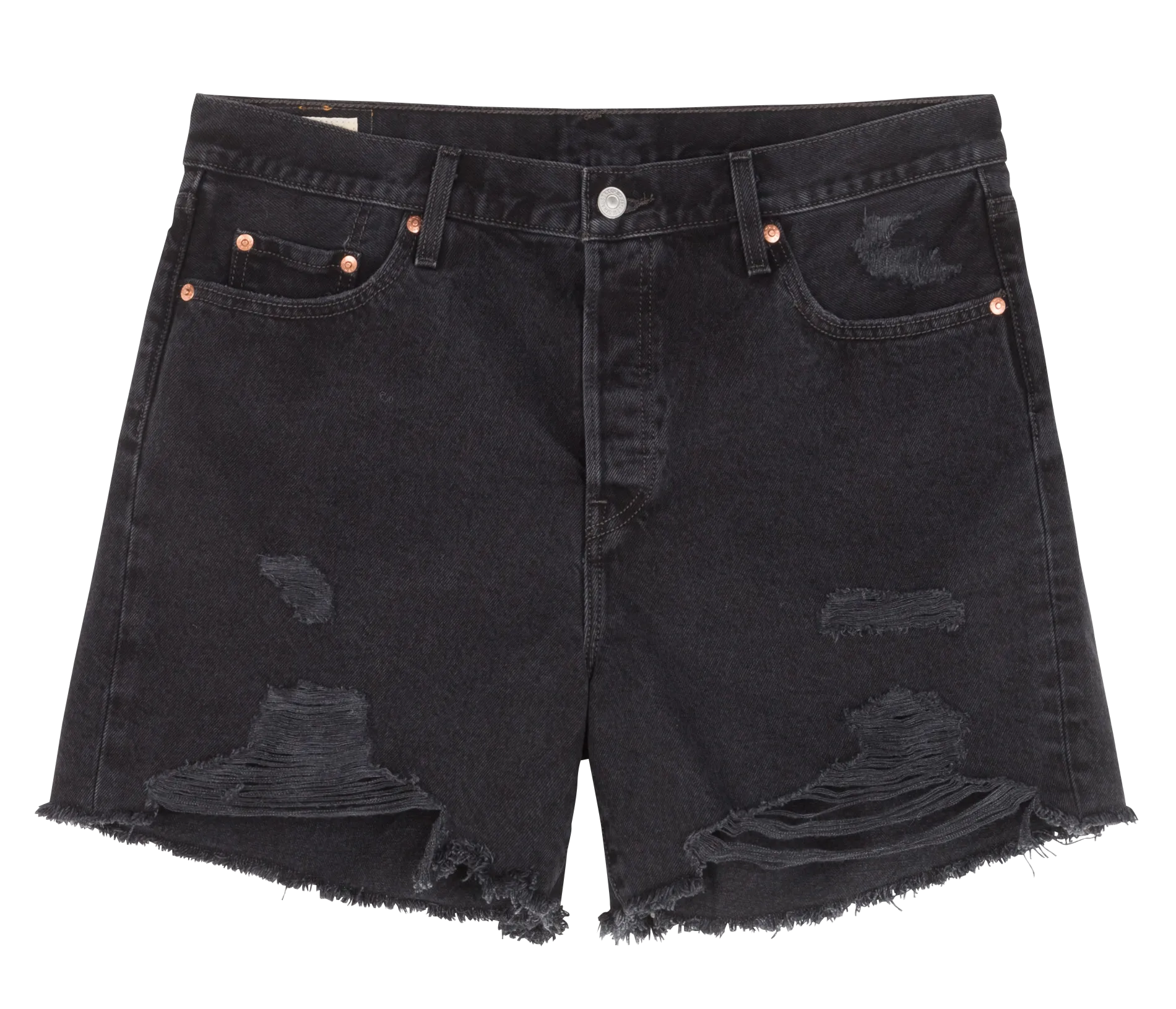 LEVI'S PL 501 HIGH RISE SHORT - Short vaquero de talle alto en negro