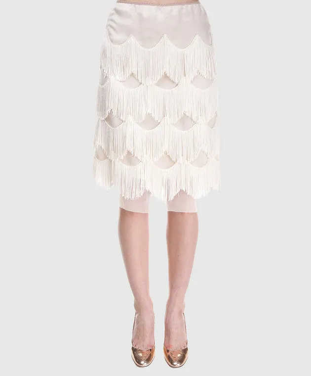 Marc Jacobs Beige fringe skirt
