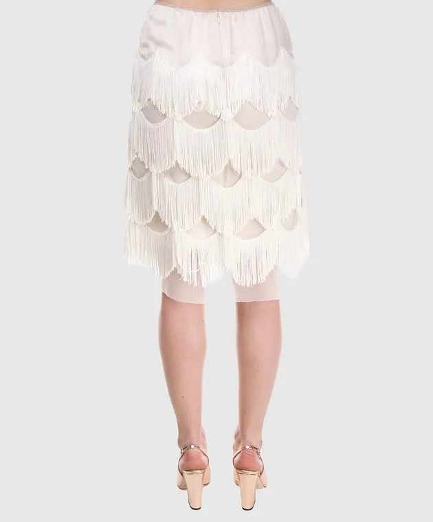 Marc Jacobs Beige fringe skirt