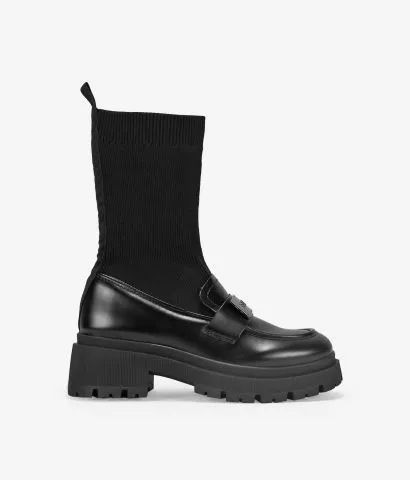 Mocasines de plataforma negros con calcetín 